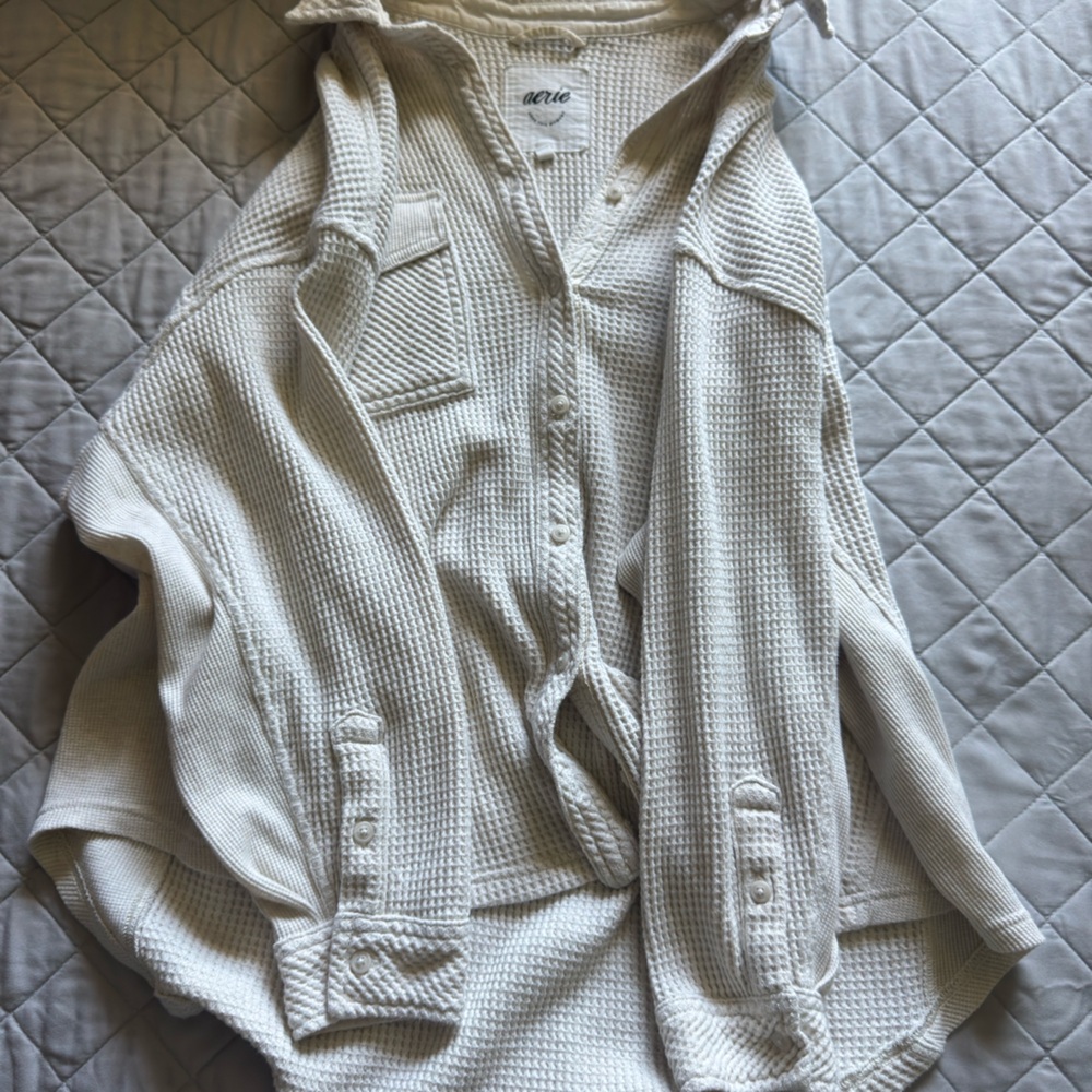 Cream Button-Up Cardigan